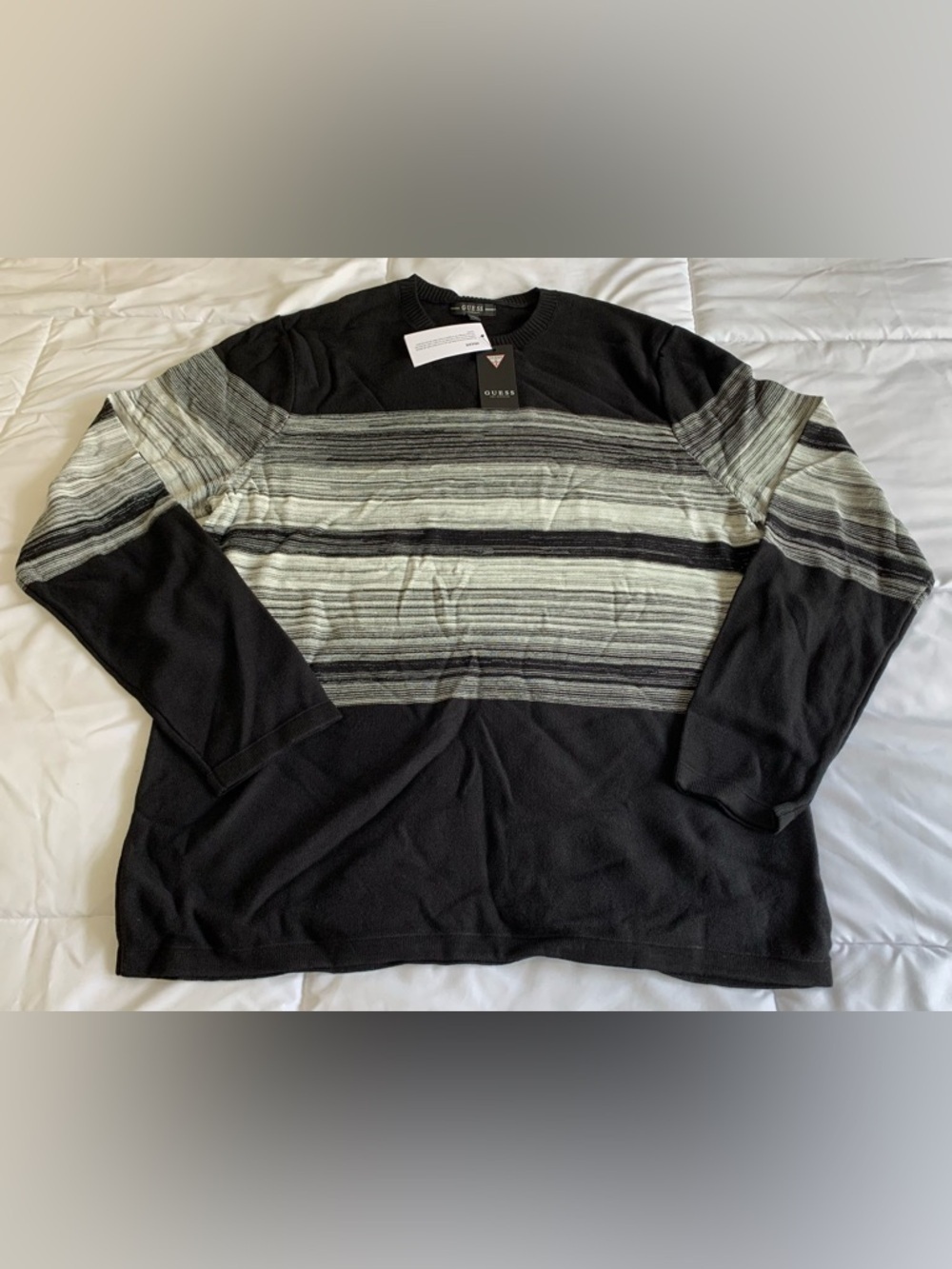 NWTs Guess PIXEL SPACE JACQUARD SWEATER Size Large